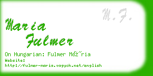 maria fulmer business card